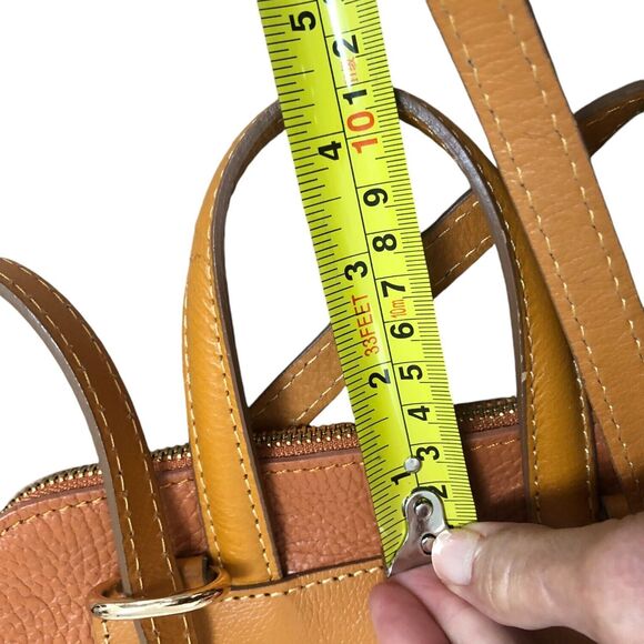 DIVINA FIRENZE BACKPACK/CROSSBODY ITALIAN PEBBLED LEATHER WITH CAMEL TAN TONES - Picture 16 of 16